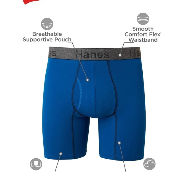 Hanes Men's Comfort Flex Fit Ultra Soft Cotton Stretch Boxer Briefs, 3 Pack, x 2 - Picture 6 of 8